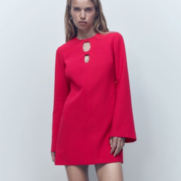 Zara Dresses & Skirts - NWT Zara Pink Cut-Out Dress in Neon Fuchsia